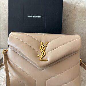 YSL LOULOU TOY STRAP BAG 
COLOUR: DARK BEIGE